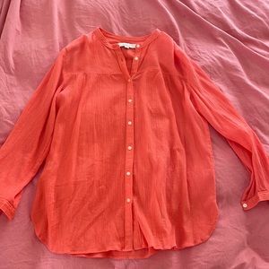 LOFT Coral Button Down Shirt *NWOT*